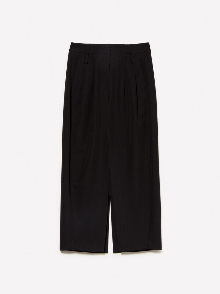Black midi skirt with slit - women's midi skirts - Black | Sisley image number 5